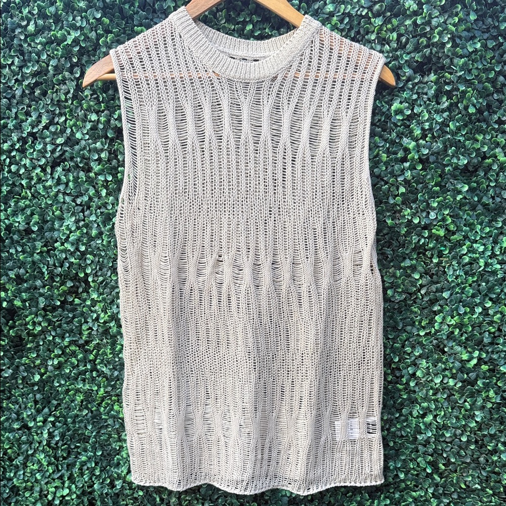 SHEIN Cream Knit Sleeveless Top
